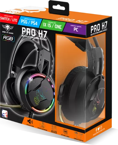 Photo de Casque Gamer filaire Spirit of Gamer Pro H7 RGB (Noir)