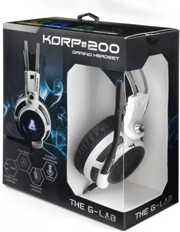 Photo de Casque Gamer filaire The G-Lab Korp 200 (Gris/Bleu)