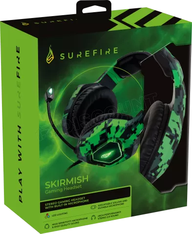 Photo de Casque Gamer filaire Verbatim SureFire Skirmish RGB (Vert)