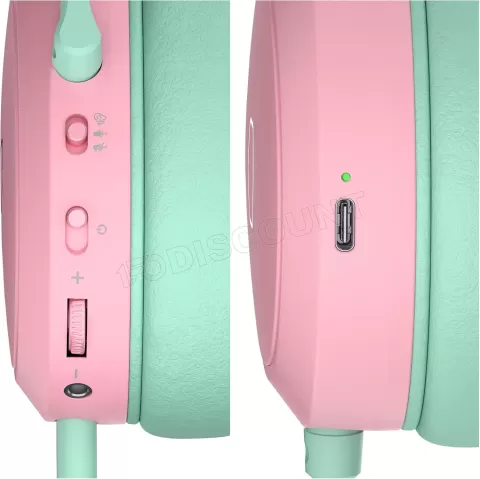 Photo de Casque Gamer sans fil Cooler Master CH351 (Rose/Vert)
