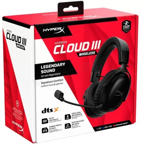 Photo de Casque Gamer sans fil HyperX Cloud III (Noir)