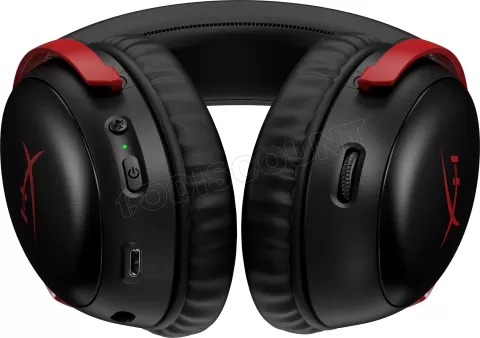 Photo de Casque Gamer sans fil HyperX Cloud III (Noir/Rouge)