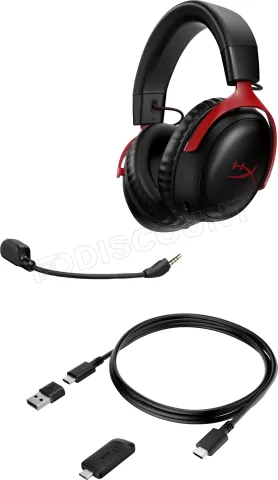 Photo de Casque Gamer sans fil HyperX Cloud III (Noir/Rouge)