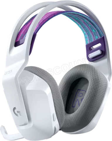 Photo de Casque Gamer sans fil Logitech G733 Lightspeed RGB (Blanc)