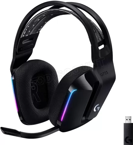 Photo de Casque Gamer sans fil Logitech G733 Lightspeed RGB (Noir)