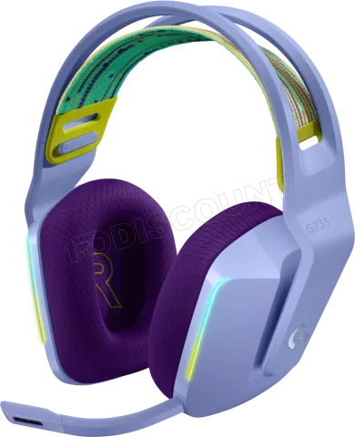 Photo de Casque Gamer sans fil Logitech G733 Lightspeed RGB (Violet)