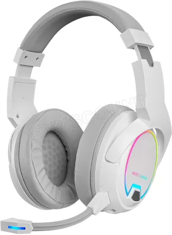 Photo de Casque Gamer sans fil Mars Gaming MHW-100 RGB (Blanc)