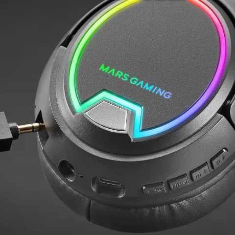 Photo de Casque Gamer sans fil Mars Gaming MHW-100 RGB (Noir)