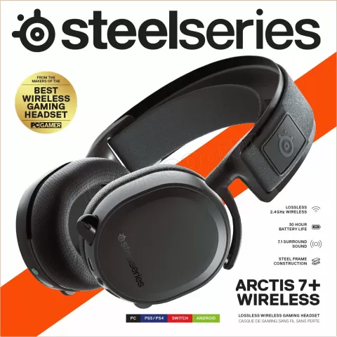 Photo de Casque Gamer sans fil SteelSeries Arctis 7+ (Noir)