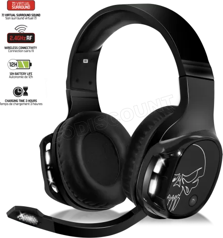 Photo de Casque Gamer sans fil/filaire Spirit of Gamer Xpert-H1100 7.1 (Noir)