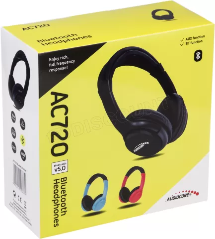 Photo de Casque Micro Bluetooth AudioCore AC720 (Rouge)