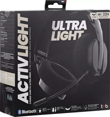 Photo de Casque Micro Bluetooth T'nB ActivLight (Noir)