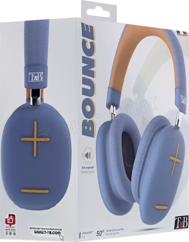 Photo de Casque Micro Bluetooth T'nB Bounce (Bleu/Orange)