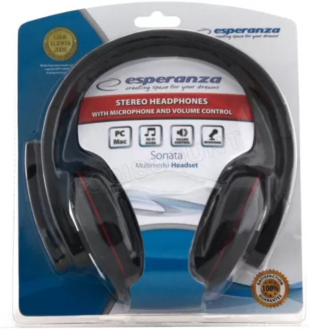 Photo de Casque Micro Esperanza Sonata EH118 (Noir)