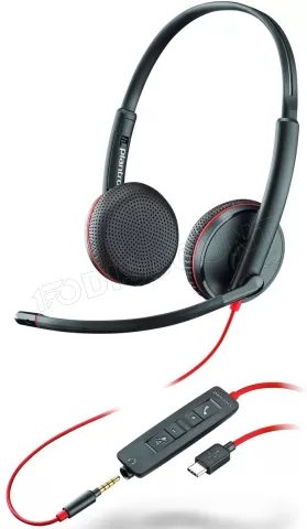 Photo de Casque Micro Plantronics Poly Blackwire C3225 (Noir/Rouge)