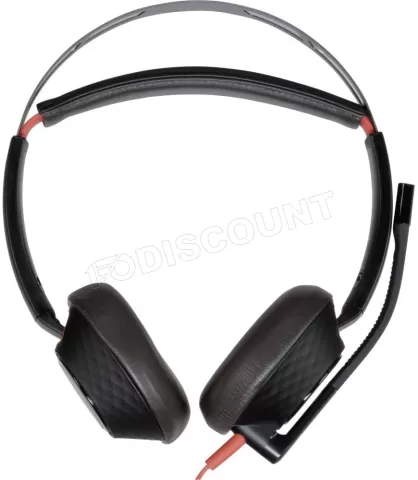 Photo de Casque Micro Plantronics Poly Blackwire C5220 (Noir/Rouge)