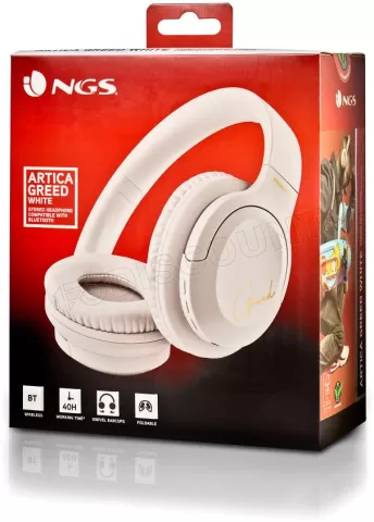 Photo de Casque Micro sans fil Bluetooth NGS Artica Greed (Blanc)