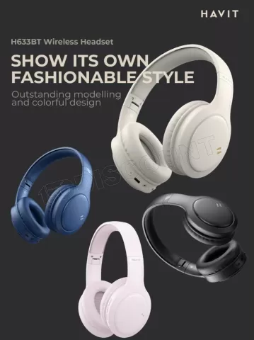 Photo de Casque sans fil Bluetooth Havit H633BT (Noir)