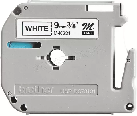 Photo de Cassette de Ruban Brother M-K221BZ 9mmx8m (Noir/Blanc)