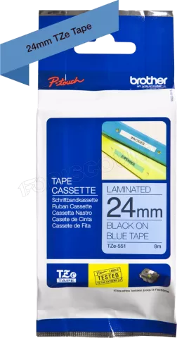 Photo de Cassette de Ruban Brother TZe-551 24mmx8m (Noir/Bleu)