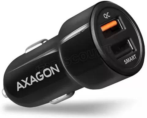 Photo de Chargeur Allume Cigare Axagon PWC-QC5 2x USB-A 30W (Noir)