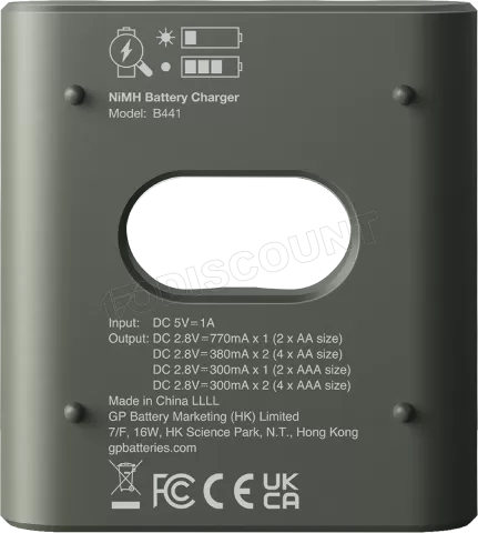 Photo de Chargeur de Piles GP Batteries ReCyko Everyday B441 + 4 piles rechargeables AA 850mAh