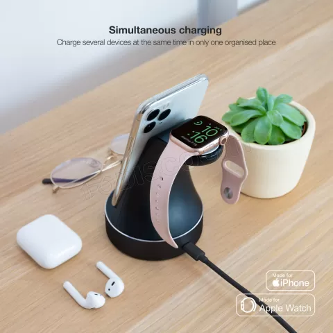 Photo de Chargeur sans fil TooQ pour Apple Watch et iPhone (Noir)