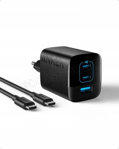 Photo de Chargeur secteur Anker 336 PowerPort 1x USB-A + 2x USB-C 67W (Noir)