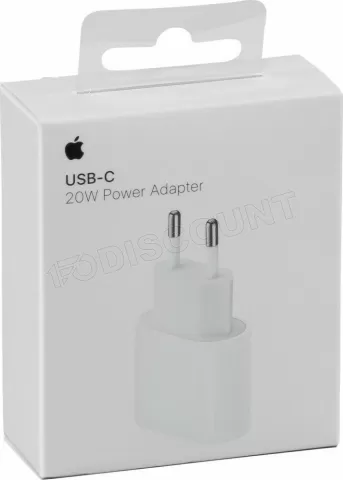 Photo de Chargeur secteur Apple 1 port USB-C 20W (Blanc)