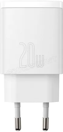 Photo de Chargeur secteur Baseus Compact 1x port USB-A + 1x port USB-C 20W (Blanc)