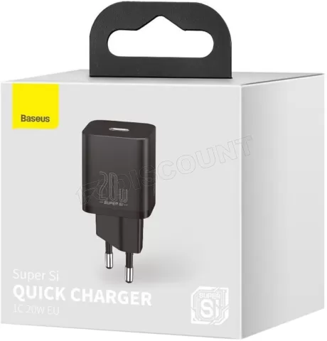 Photo de Chargeur secteur Baseus Super Si 1 port USB-C 20W (Noir)