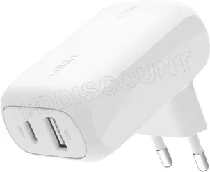 Photo de Chargeur secteur Belkin BoostCharge - 1x USB-C + 1x USB-A 42W (Blanc)