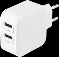 Photo de Chargeur secteur Deltaco 2 ports USB (4.8A)