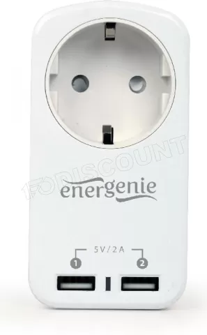 Photo de Chargeur secteur EnerGenie 2 ports USB-A (Blanc)