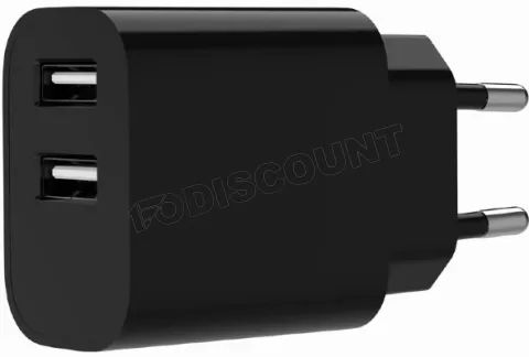 Photo de Chargeur secteur Gembird 2x ports USB-A (Noir)