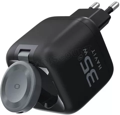 Photo de Chargeur secteur Havit UC253 - 1x USB-A + 1x USB-C 35W avec câble USB-C (Noir)