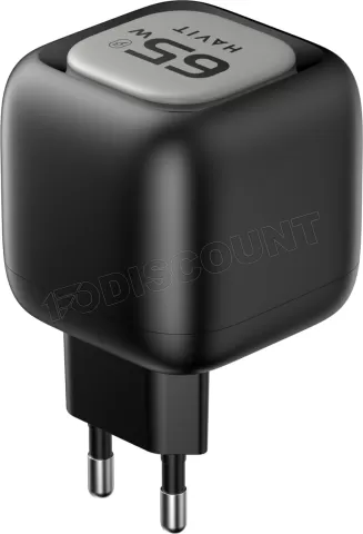 Photo de Chargeur secteur Havit UC253 - 1x USB-A + 1x USB-C 65W avec câble USB-C (Noir)