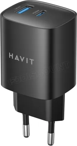 Photo de Chargeur secteur Havit UC30 Pro - 1x USB-C + 1x USB-A 30W (Noir)