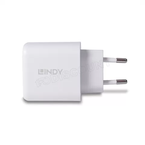 Photo de Chargeur secteur Lindy 1xUSB A & 1x USB C 30W (Noir)