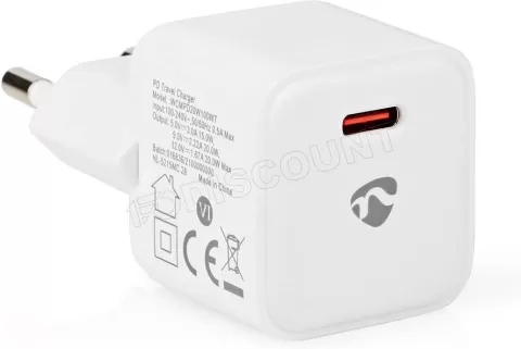 Photo de Chargeur secteur Nedis 1 port USB-C 20W (Blanc)