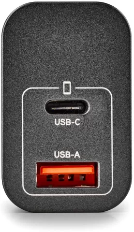 Photo de Chargeur secteur NGS Era 1x USB-C + 1x USB-A 30W (Noir)