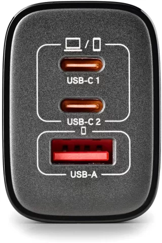 Photo de Chargeur secteur NGS Era 2x USB-C + 1x USB-A 65W (Noir)