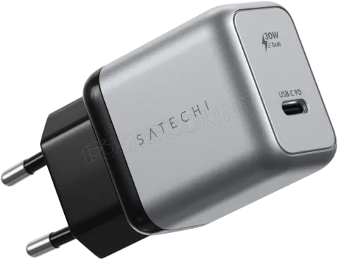 Photo de Chargeur secteur Satechi GaN 1x port USB-C 30W (Argent)