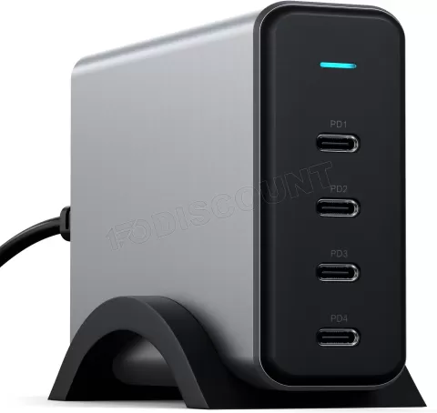 Photo de Chargeur secteur Satechi GaN PD 4x ports USB-C 165W (Gris)