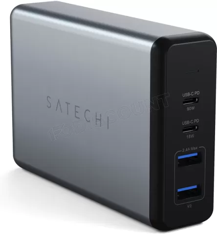 Photo de Chargeur secteur Satechi Pro 2x ports USB-A + 2x ports USB-C 108W (Gris)