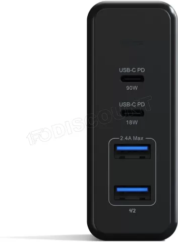 Photo de Chargeur secteur Satechi Pro 2x ports USB-A + 2x ports USB-C 108W (Gris)