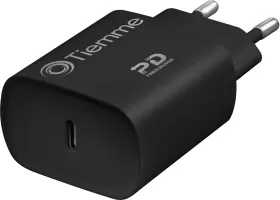 Photo de Chargeur secteur Tiemme 1 port USB-C 20W (Noir)