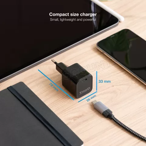 Photo de Chargeur secteur TooQ 1 port USB-C 20W (Noir)