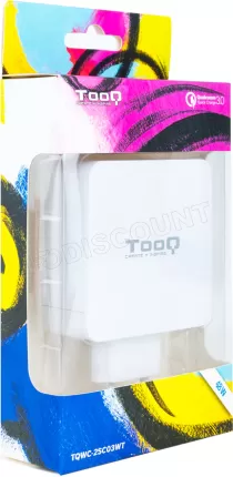 Photo de Chargeur secteur TooQ 1x port USB-A + 1x port USB-C 48W (Noir)