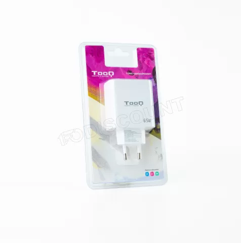 Photo de Chargeur secteur TooQ 1x port USB-A + 2x ports USB-C 65W (Blanc)